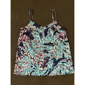 LILLY PULITZER Tank Top Margaery Maldives Floral V-Neck Cami  Size XS